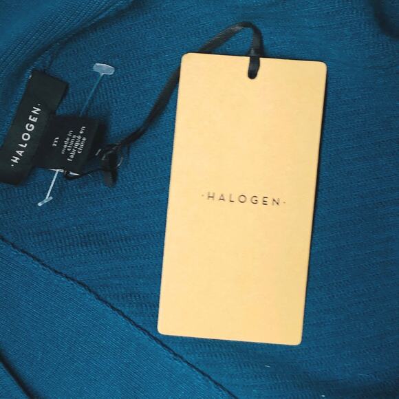 Nordstrom Halogen NEW Cross Top V Neck Front BackTeal Moroccan - Picture 9 of 9